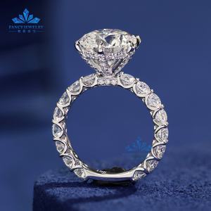 IGI Certified Cvd Lab Grown Criado Diamante 14k 18k Anéis de Ouro Sólido 2CT 3CT 4CT Rodada Anel de Noivado Jóias para As Mulheres - Product Image 2