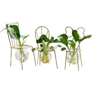 <span class=keywords><strong>Terrarium</strong></span> pour plantes avec support en métal <span class=keywords><strong>Tube</strong></span> en verre Pot Vase Hydroponique Plante Pot de fleur de bureau pour la décoration de bureau en direct à la maison - Product Image 1
