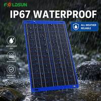 Panel Surya ETFE Monokristalin PERC 18W Portabel 9V Port USB Pengisian Daya Ponsel untuk Berkemah dan Mendaki di Luar Ruangan Tahan Air.