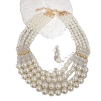 Collier de perles à fermoir magnétique pour femme, élégant, tricoté, polyvalent, bijou de mode, accessoire à accent perle pour l'été