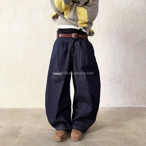 Custom Men Baggy Jeans Heavweight Streetwear Fashion High Quality Wide Leg Trousers Oversized <b>Joggers</b> Pants Dirty <b>Denim</b> Jeans - Product Image 1