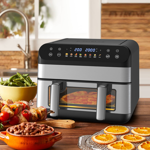 Nueva Freidora de Aire Digital sin Aceite de Gran Capacidad 10L 2024, Horno Freidora con Ventana, Microondas para Pizza, Freidora de Aire de Doble Cesta, Nueva 2024 L - Product Image 3