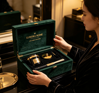 Boîte cadeau en velours vert foncé, emballage de luxe pour cadeau d'affaires, hôtel, maison, collection d'aromathérapie
