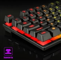 Clavier de jeu filaire RGB à 104 touches, sensation mécanique, rétroéclairage assorti aux couleurs, interface USB, touches programmables, certifié FCC/CE pour