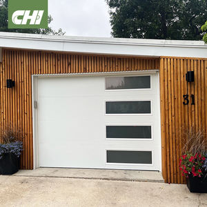 Porte de <span class=keywords><strong>garage</strong></span> en acier isolé blanc de qualité supérieure CHI avec fenêtre 9x7 personnalisable, résistante au vent et sécurisée - Product Image 1