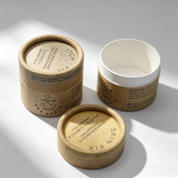 Biologisch Abbaubare Bedruckte Kosmetik-Balsambehälter Festes Parfüm Runde Verpackungsbox Leere Gesichtscreme-Dose Kraftpapier-Röhrenverpackung