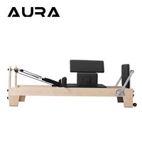 Reformer Pilates Compact en Bois d'Érable avec Poignée de Transport Intégrée - Durable et Réglable pour Studio de Pilates et Fitness & Bien-être