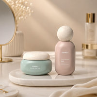 Ensemble de flacons compte-gouttes en verre givré de luxe pour soins de la peau, sérum et huiles essentielles, 30 ml et 50 ml, ensemble d'emballage cosmétique, pot à crème personnalisé