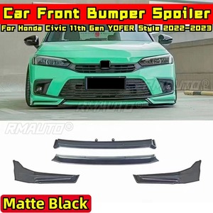 Spoiler de pare-chocs avant Civic noir mat style YOFER pour Honda Civic 11e génération 2022-2023 Accessoires de voiture - Product Image 1