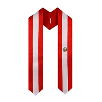 Écharpe de graduation personnalisée avec drapeau national du Pérou, longueur standard, broderie