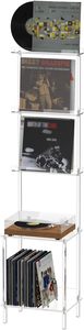 Modern 3 katmanlı akrilik kayıt oyuncu standı duvara monte vinil depolama masa ile 100 albüm bölücüler temizle vitrin rafı kayıtları - Product Image 2