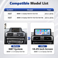 Layar Multimedia CodeLynk untuk BMW Seri 1 2 3 4 F20 F21 F22 F23 F30 F31 F32 F33 F34 F36 2012-2016 NBT Wireless Carplay