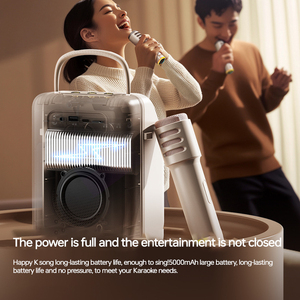 Kinglucky K800 lời bài hát karaoke loa được xây dựng trong 2 Microphone Gia đình thiết lập ca hát Hiển thị màn hình cảm ứng RMS điện 20W pin RGB - Product Image 5