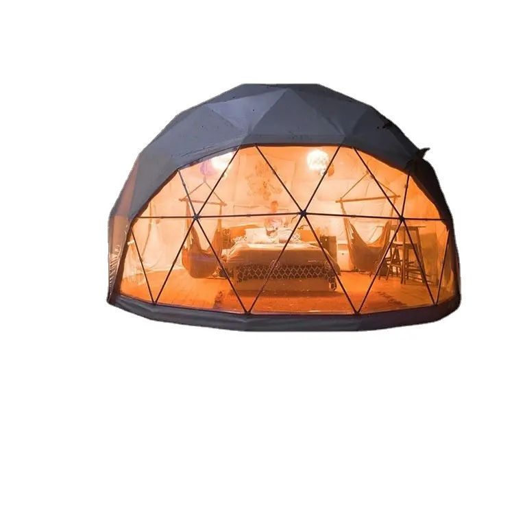 Jieol Glamping Geodesic Dome Tent with Bathroom Outdoor Camping Canopy Tent