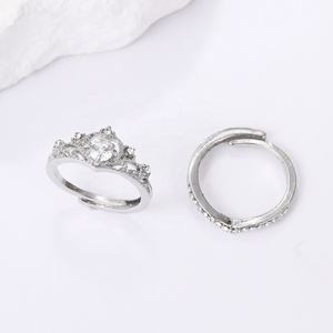Set di Anelli da Sposa Principessa 2026 di Tendenza, Stile Coppia, Regalo alla Moda, Anello Regolabile, <span class=keywords><strong>Gioielli</strong></span> di Tendenza, Regalo per Ragazze e Donne - Product Image 4