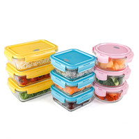 Récipients alimentaires en verre borosilicate sans bpa, boîte à déjeuner bento pour adultes fabriqué en chine, vente en gros, 5 pièces