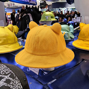 Sombrero de Pescador Plegable Unisex, Color Sólido, Diseño de Orejas de Gato, Sombrero de Cubo Plegable para Exteriores - Product Image 3