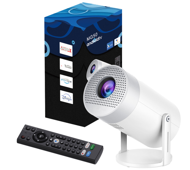 Newest MG50 Portable Smart ATV Projector 300 Ansi Lumens Lamp LCD WIFI6 1GB 8GB Home Theater Projector MINI Android Projector
