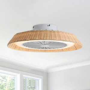 18 Inch Room Modern Rattan Rope Caged <strong>Ceiling</strong> Fans <strong>Lights</strong> New Designer <strong>Ceiling</strong> Fans <strong>with</strong> <strong>Lights</strong> and Remote Control - Product Image 2