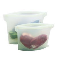 Herbruikbare, recyclebare siliconen ziplock voedselbewaarzak voor supermarkt & tentoonstellingsgebruik, voedselverpakking, ruimtebesparend