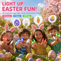 Vente en gros de lampes LED de projection pour Pâques, anneaux lumineux, lapin, œuf, poussin, cadeaux de fête, jouets pour enfants