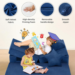 ชุดโซฟาเด็กแบบโมดูลาร์ Giving Tree สีฟ้า สำหรับเด็กอายุ 3 ปีขึ้นไป เฟอร์นิเจอร์สำหรับเล่น - Product Image 4