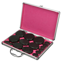 Boîte rose Chauffage électrique en pierre avec 20pcs Chauffage en pierre de massage chaud Spa Basalte Set Kit