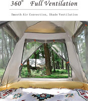 Tente de camping automatique à dôme, imperméable, quatre saisons, pour 3-4 personnes, couleur kaki, personnalisable OEM/ODM, idéale pour l'extérieur, avec une chambre.