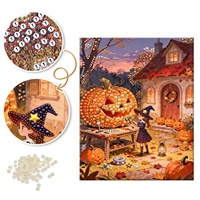 Fournisseur direct : Décoration murale d'Halloween pour la maison, produits DIY, tableaux muraux de peinture perlée Citrouille d'Halloween