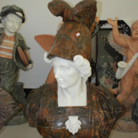 Vente directe usine – Célèbre buste de homme en marbre de style grec antique, sculpture de tête en marbre pour décoration de parc et jardin