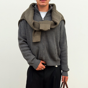 Suéter de punto personalizado con cremallera de manga larga, abrigo unisex para invierno, chaqueta lisa en blanco, diseño de prendas de punto, suéter de punto con cremallera para hombre - Product Image 2