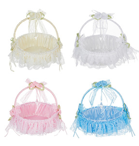 Cesta para niña <span class=keywords><strong>de</strong></span> las flores <span class=keywords><strong>de</strong></span> <span class=keywords><strong>boda</strong></span>, cesta <span class=keywords><strong>de</strong></span> almacenamiento tejida a mano, cesta <span class=keywords><strong>de</strong></span> pétalos dulce y romántica, cesta <span class=keywords><strong>de</strong></span> <span class=keywords><strong>novia</strong></span> con lazo <span class=keywords><strong>de</strong></span> encaje para fiesta <span class=keywords><strong>de</strong></span> <span class=keywords><strong>boda</strong></span> - Product Image 4