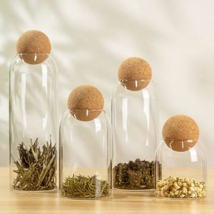 Versatile Borosilicate Glass Storage <b>Jar</b> 500ml 1100ml Food Container With Cork Ball Lid Kitchen Pantry <b>Spice</b> Storage Bottles - Product Image 4