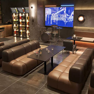 Venta directa de fábrica, combinación de mesas y sillas de sofá, bar KTV, cafetería, sofá doble, asientos comerciales, antiincrustante BT389 - Product Image 2