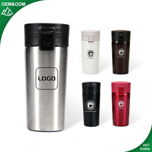 <span class=keywords><strong>Thermos</strong></span> à double paroi en acier inoxydable 304 de 380 ml et 500 ml, tasse à <span class=keywords><strong>café</strong></span> portable avec couvercle rabattable, cadeau d'affaires - Product Image 1