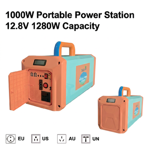 สถานีไฟฟ้าพกพา 1000W คลื่นไซน์บริสุทธิ์ 1280Wh LiFePO4 เครื่องกำเนิดพลังงานแสงอาทิตย์ 220V/110V AC สำหรับตั้งแคมป์กลางแจ้ง ใช้สำรองไฟบ้าน รองรับพลังงานแสงอาทิตย์ 18V - Product Image 2