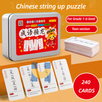 Cartes à jouer Solitaire pour enfants, personnages chinois, cartes d'alphabet amusantes, Scrabble, cartes de jeu d'idiom chinois