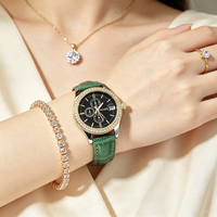 Ensemble de bijoux de luxe pour femmes, 5 pièces, avec boîte cadeau en forme de cœur, collier solitaire en cristal, boucles d'oreilles, bague, bracelet tennis, montre chronographe