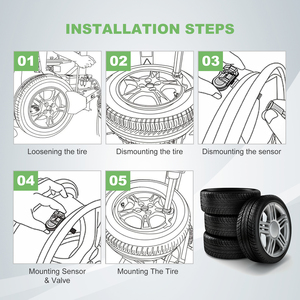 Universal <strong>TPMS</strong> Sensor 2 In 1 315&amp;433MHZ Universal Car <strong>TPMS</strong> Sensors <strong>Black</strong> Aluminum Valve Programmable <strong>Tire</strong> Pressure Gauge Sensor - Product Image 6