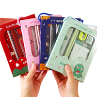 Lot de 6 trousses de papeterie créatives en carton, plastique et bois, écologiques, avec motifs de Noël, pour l'école