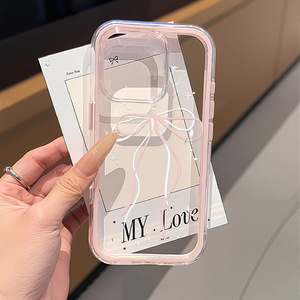 เคสโทรศัพท์แบบ 2-in-1 สำหรับ iPhone 17 Pro Max ดีไซน์เรียบง่าย พร้อมโบว์ริบบิ้น รูใหญ่ ป้องกันการกระแทก - Product Image 1