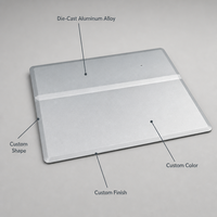 Coque arrière pour tablette PC en alliage d'aluminium moulé sous pression, usinée CNC, anodisée, coque arrière pour tablette, pour ordinateur portable, sur mesure OEM ODM