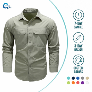 Camisas de Pesca de Manga Larga para <span class=keywords><strong>Hombre</strong></span>, Resistentes a las Manchas, Holgadas, para Trabajo al Aire Libre, para Pescadores, Suministro al por Mayor a Precio Económico - Product Image 1