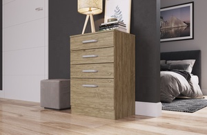 Commode à tiroirs de style moderne Decibel DB-CM1042 WO, 4 tiroirs, en bois, meubles de chambre à coucher, panneaux de particules, couleur bois, brésilien - Product Image 6