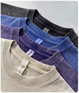 Chất Lượng Cao 100% Cotton Quá Khổ In Kỹ Thuật Số Rửa Axit Nặng Người Đàn Ông Tùy Chỉnh Trống Đá Rửa Cổ Điển T-Shirt - Product Image 2