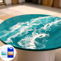 Résine époxy bicomposante haute transparence sans bulles pour coulage profond, idéale pour le travail du bois, les projets DIY, les tables de salle à manger ou de café en bois.
