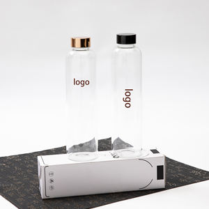 Botella de agua de borosilicato de hidrógeno de tamaño personalizado Botella de agua potable de vidrio con funda 500ml 750ml 1000ml - Product Image 5