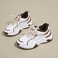 Chaussures montantes épaisses et chaudes pour femmes, style coréen, nouvelle collection hiver, avec doublure épaisse, pour le sport et le quotidien