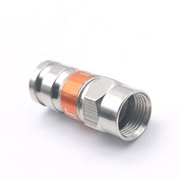 Conector Coaxial RF de latón RG6, Conector de compresión PCT F