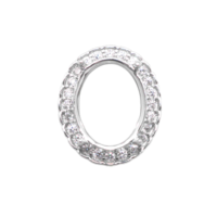 Sterling Silber Rhodium-Plattiert Klassischer Damen-Hochzeits- und Partyring-Rahmen Leere S925 Krappenfassung Brillantschliff Zirkon